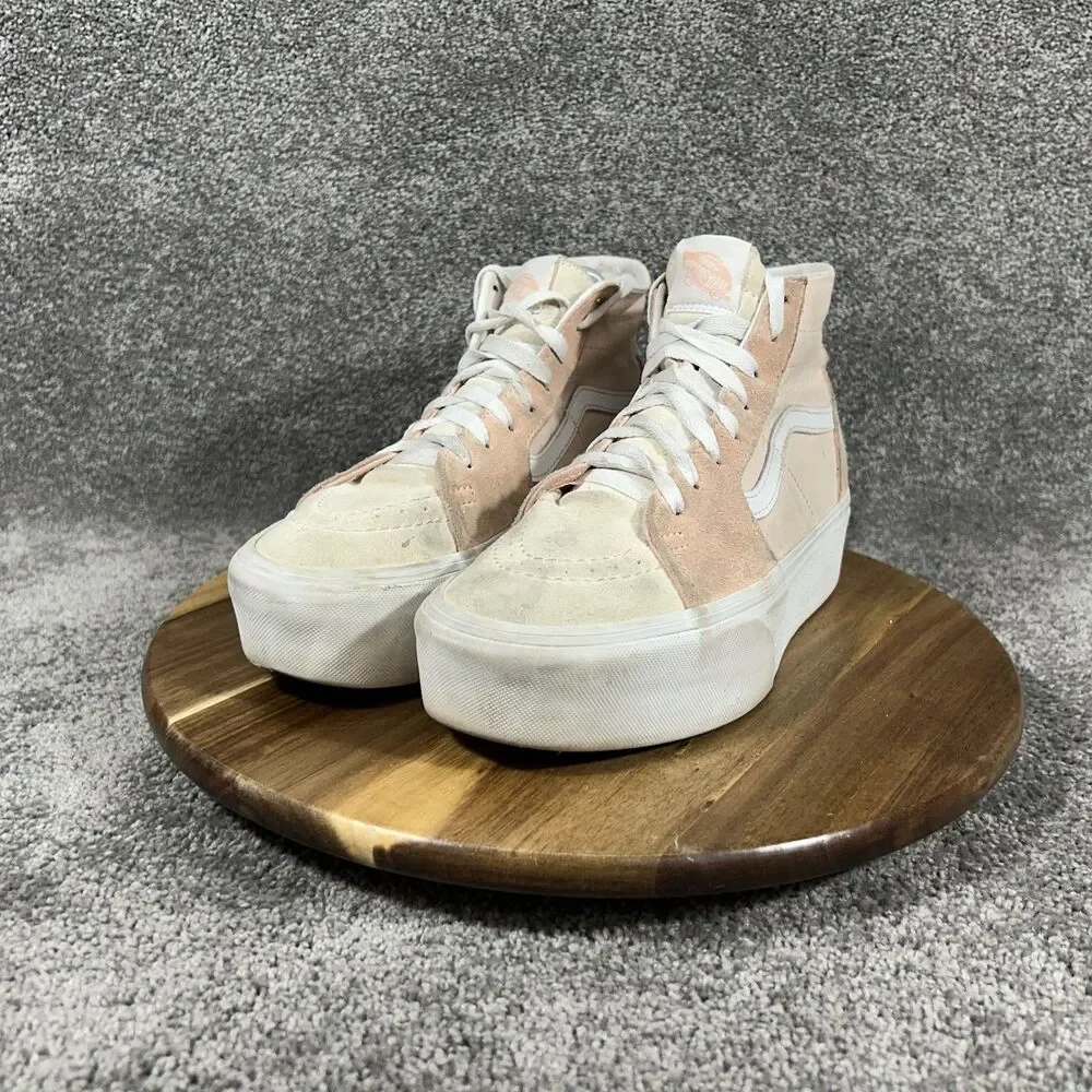 Vans Sk8-Hi Tapered Stackform Women's Size 8 Peach Platform Athletic Shoes Used